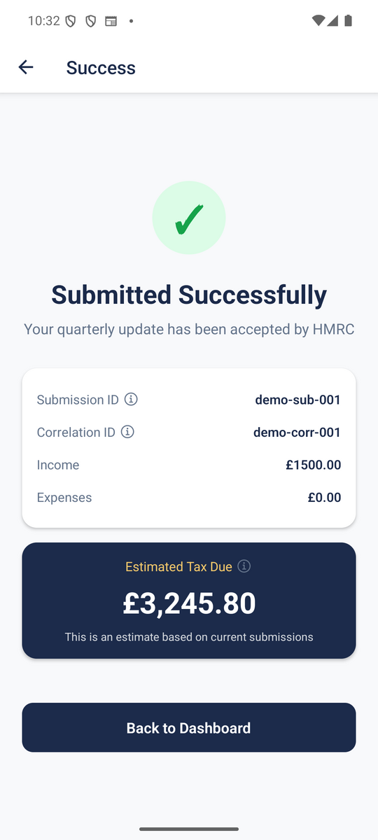Tofflo — HMRC submission confirmation